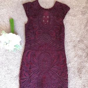 Yoana Baraschi Burgundy Lace Dress Sz 0 NWOT